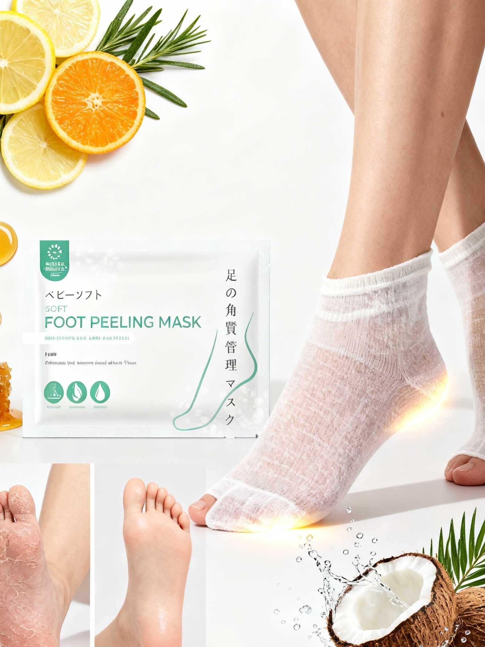 Agelez Bihaku Soft Foot Peeling Mask 2